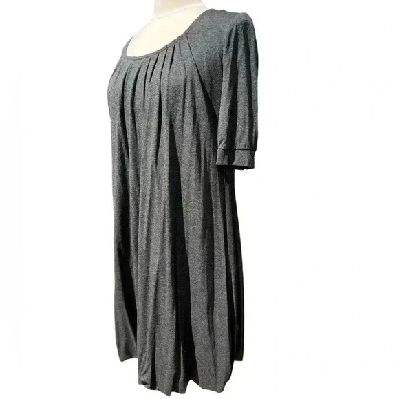 PBO Pleated Gray Ida Short Sleeve Bubble Dress Size Large NWT - Picture 4 of 11